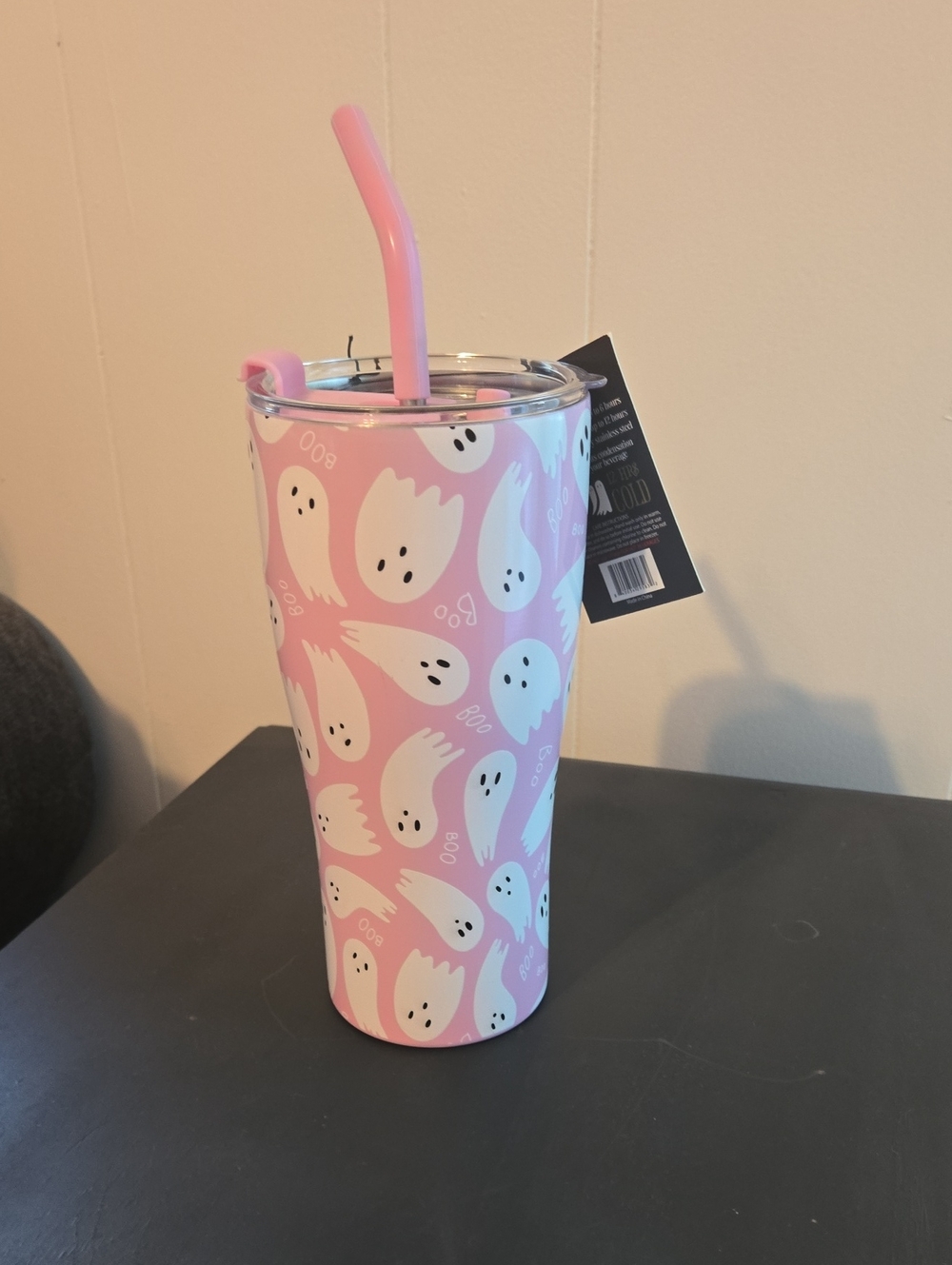 Pink Ghost Double Wall Stainless Steel Tumbler 30 OZ NWT